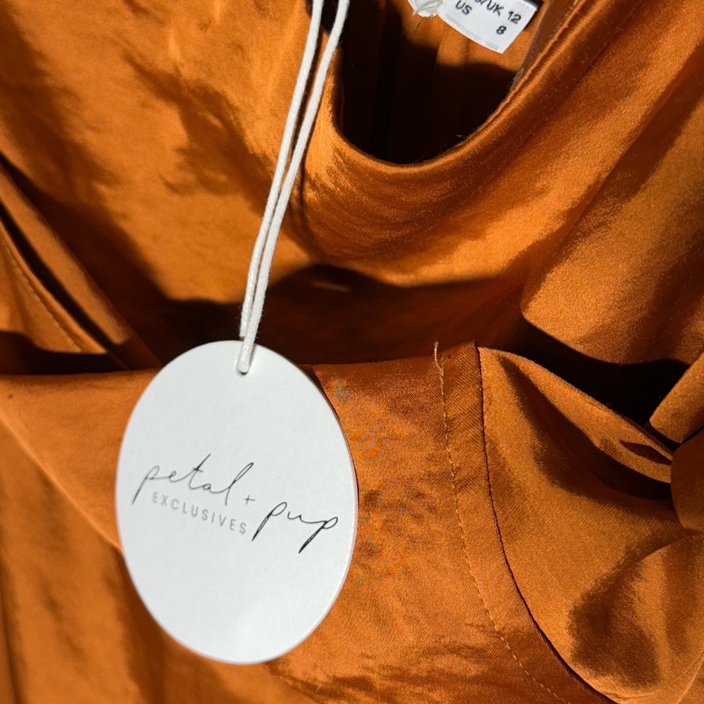 🌼NWT | Sz 8 | Petal & Pup Asymmetrical Burnt Orange Skirt Flowy Costal Cowgirl - Picture 3 of 3